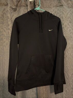 Nike Black Pullover Hoodie with White Swoosh